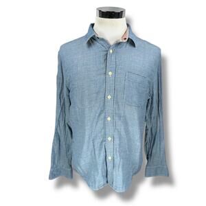 Faherty Reversible Belmar Shirt Men’s Large Striped Blue Pink Long Sleeve Button